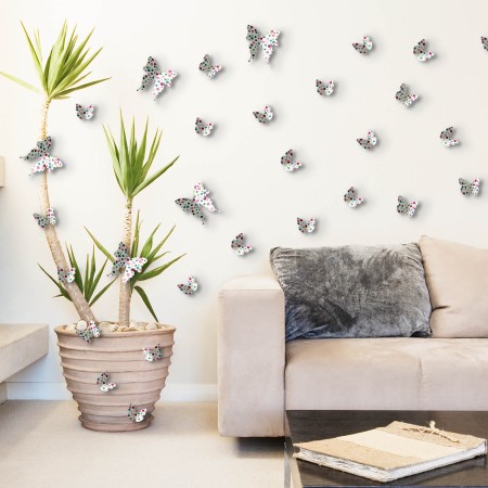 3D Fehér pillangó színes pöttyökkel csomag