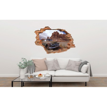 Elhagyatott autó - 3D hatású matrica