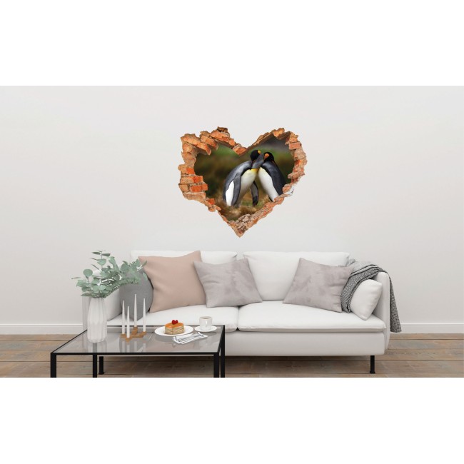 Szerelmes pingvinek - 3D hatású matrica