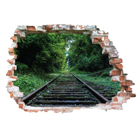 Vasútvonal az erdőben - 3D hatású matrica