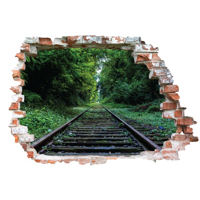 Vasútvonal az erdőben - 3D hatású matrica