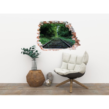 Vasútvonal az erdőben - 3D hatású matrica