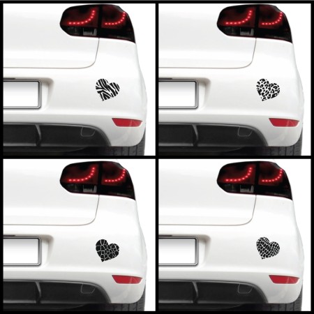 Autós matrica - Szívecskék (csomag)