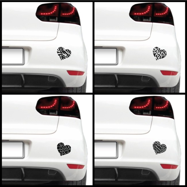 Autós matrica - Szívecskék (csomag)