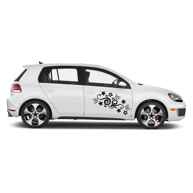 Autós matrica - Pillangók és indák