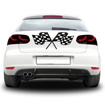 Autós matrica - Dupla zászló