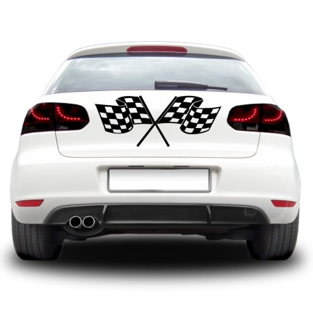 Autós matrica - Dupla zászló