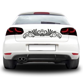 Autós matrica - Divatos virág