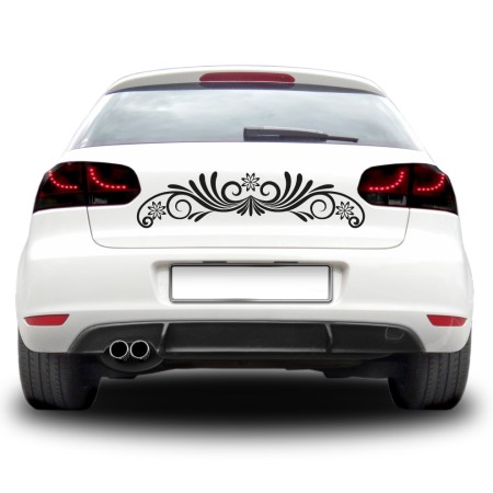 Autós matrica - Divatos virág