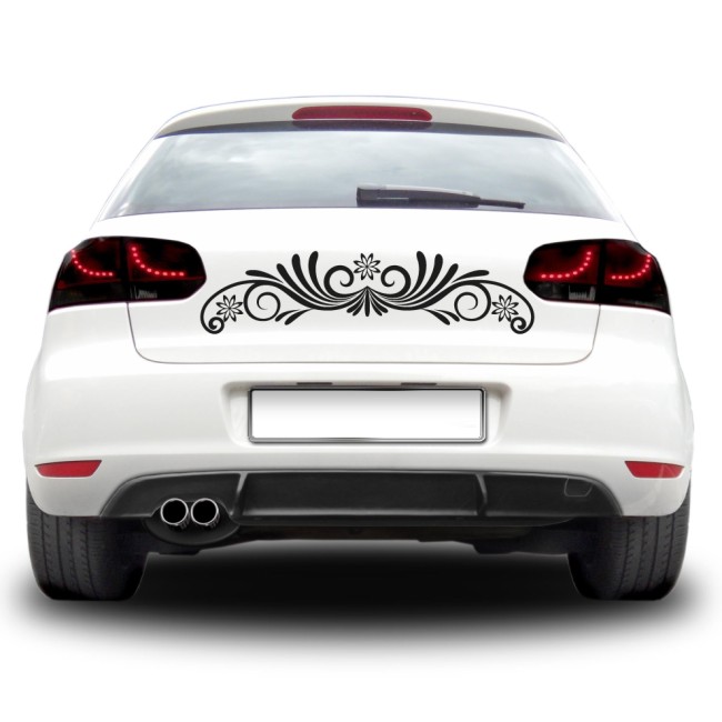 Autós matrica - Divatos virág