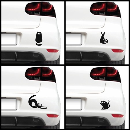 Autós matrica - Aranyos cica (csomag)