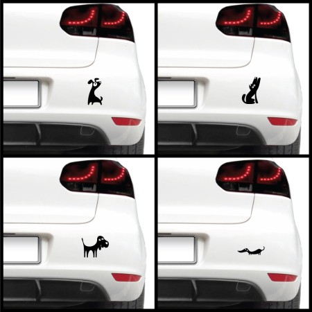 Autós matrica - Vicces kutyák - (csomag)