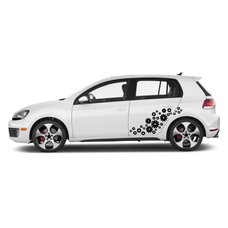 Autós matrica - Pörgő virágok