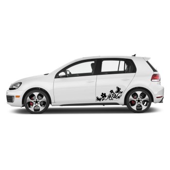 Autós matrica - Pici virágok