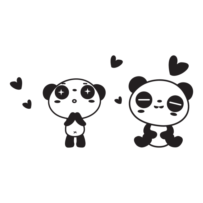 Autós matrica - Szerelmes pandák