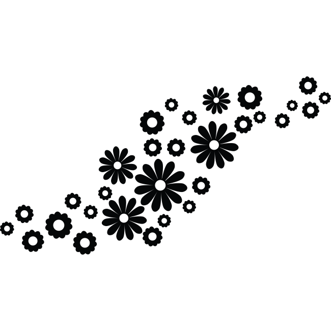 Autós matrica - Pörgő virágok