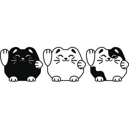 Autós matrica - Integető cicák