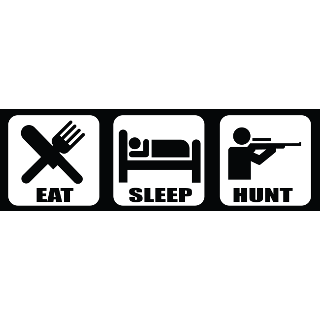 Autós matrica - Eat, sleep, hunt