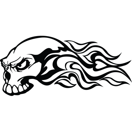 Autós matrica - Lángoló koponya