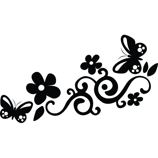 Autós matrica - Pici virágok