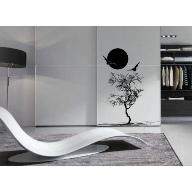 Hold és denevér - Falmatrica / Faltetoválás -