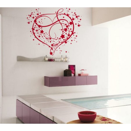 Funky szív - Falmatrica / Faltetoválás