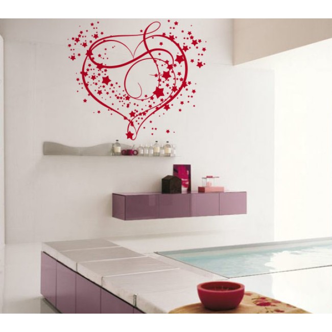Funky szív - Falmatrica / Faltetoválás