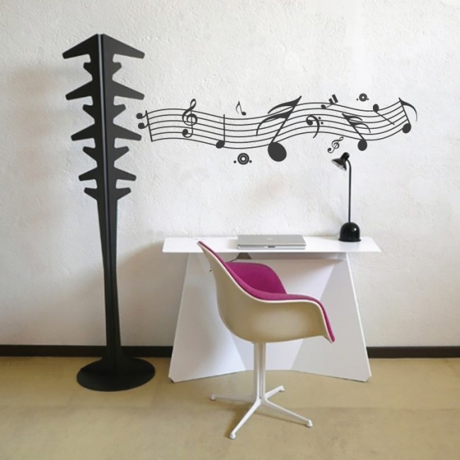 Stilizált hangjegyek - Falmatrica / Faltetoválás