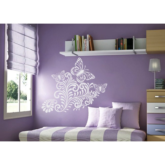 Lepkék és levelek - Falmatrica / Faltetoválás