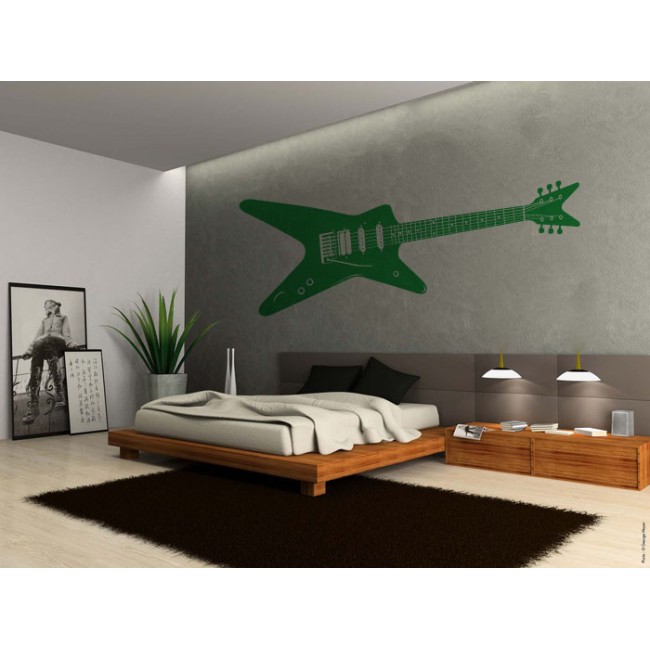 Rock gitár a nyolcvanas évekből - Falmatrica / Faltetoválás