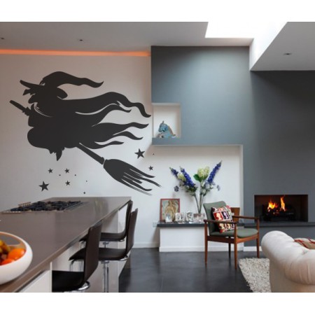 Boszorkány seprűvel - Falmatrica / Faltetoválás