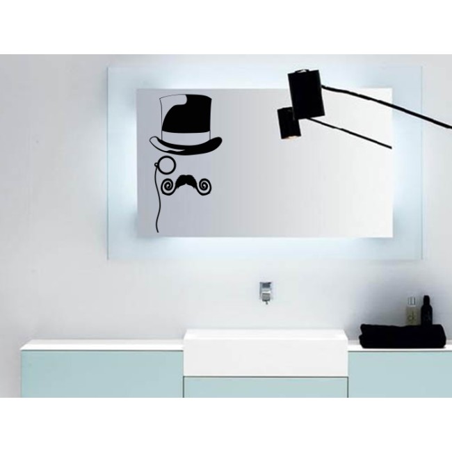 Cilinder és bajusz - Falmatrica / Faltetoválás