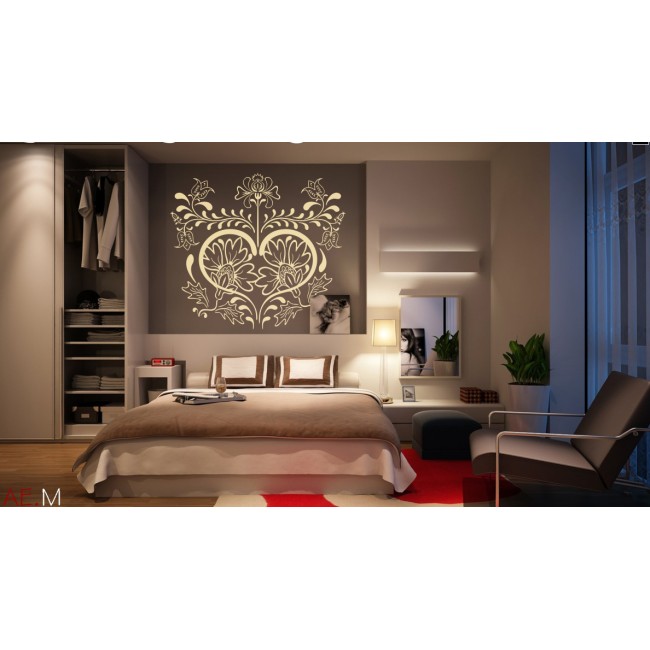 Stilizált tulipán és virágcsokor - Falmatrica / Faltetoválás