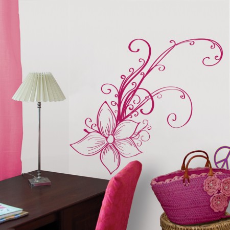 Stilizált virág - Falmatrica / Faltetoválás