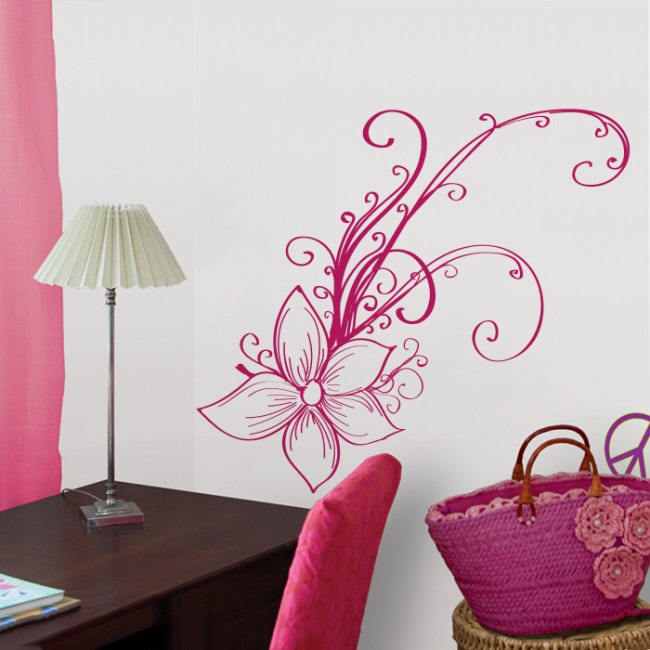 Stilizált virág - Falmatrica / Faltetoválás