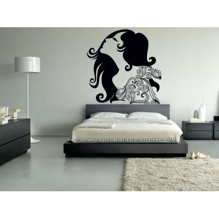 Absztrakt nőkép - Falmatrica / Faltetoválás -