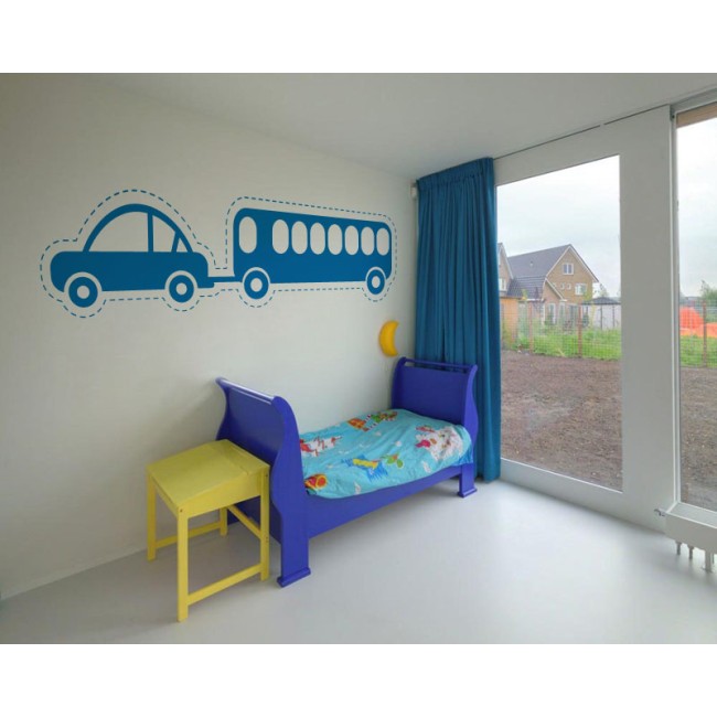 Kisautó utánfutóval - Falmatrica / Faltetoválás