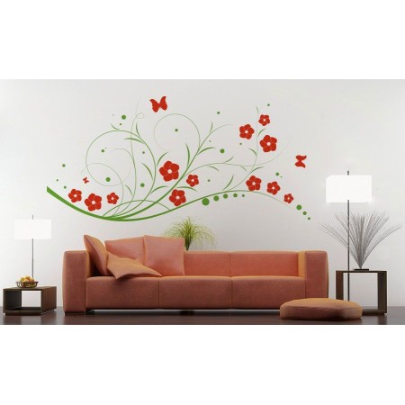 Virágok és pillangók - MultiColor - Falmatrica / Faltetoválás