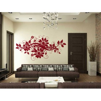 Virágos modern dekoráció - Falmatrica / Faltetoválás