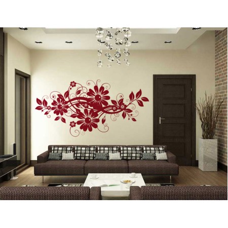 Virágos modern dekoráció - Falmatrica / Faltetoválás