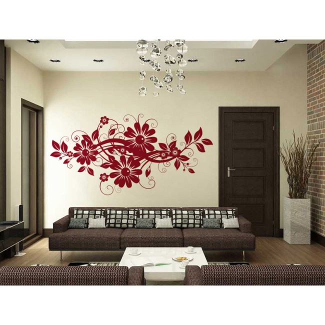 Virágos modern dekoráció - Falmatrica / Faltetoválás