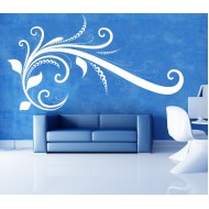 Absztrakt levelek és virágszár - Falmatrica / Faltetoválás