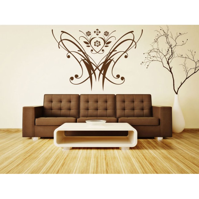 Absztrakt virágösszeállítás - Falmatrica / Faltetoválás -