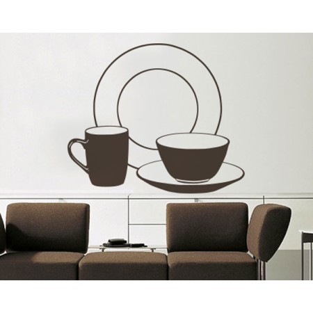Tányér és bögre - Falmatrica / Faltetoválás