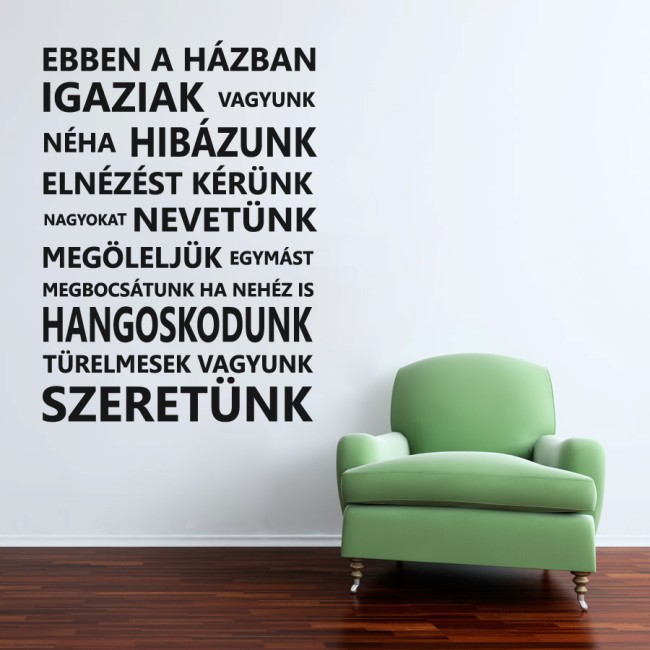 Ebben a házban - Falmatrica / Faltetoválás -