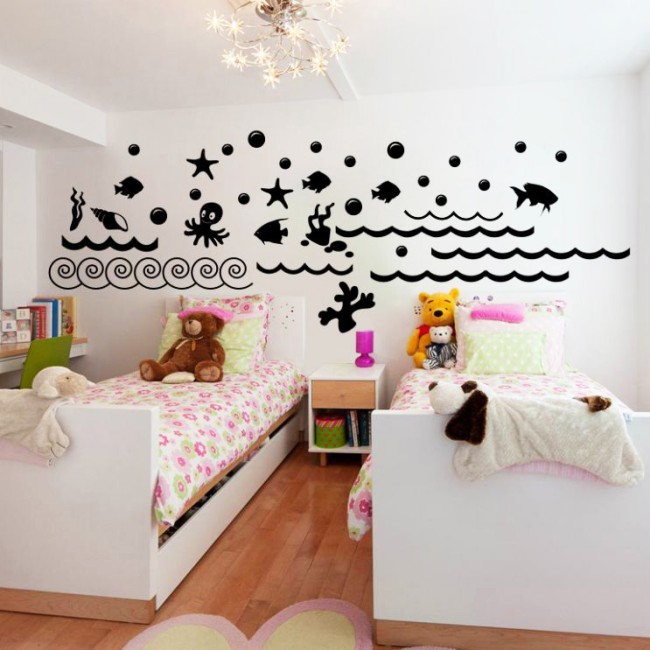 Mélyvízi állatok (csomag) - Falmatrica / Faltetoválás