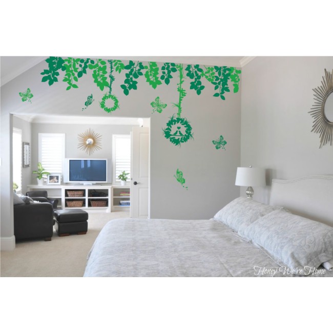 Borostyán + Pillangók (MultiColor) - Falmatrica / Faltetoválás