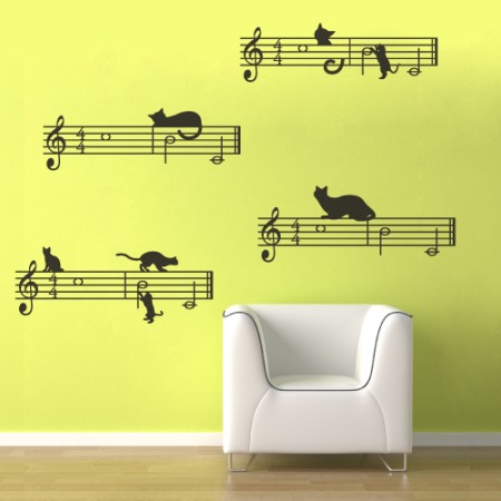 Cicák a kottán - Falmatrica / Faltetoválás