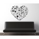 Zenélő szív - Falmatrica / Faltetoválás