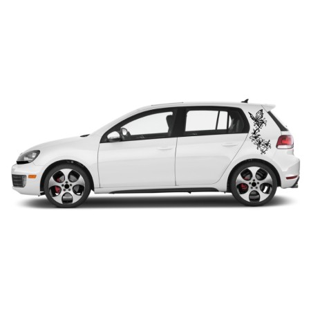 Autós matrica - Orchidea és pillangó